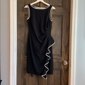 Black cocktail dress, accent ruffle